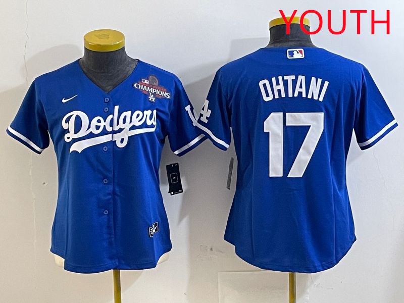 Youth Los Angeles Dodgers #17 Ohtani Blue Game 2025 Nike MLB Jersey style 3183->youth mlb jersey->Youth Jersey